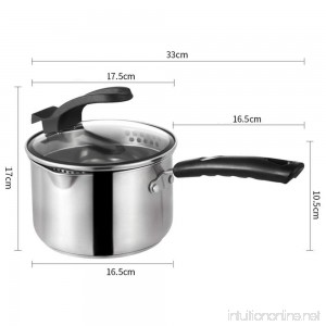 304 Stainless Steel Saucepan With Glass Lid Handy Pot Milk Cookware Round - B07G4B47N1